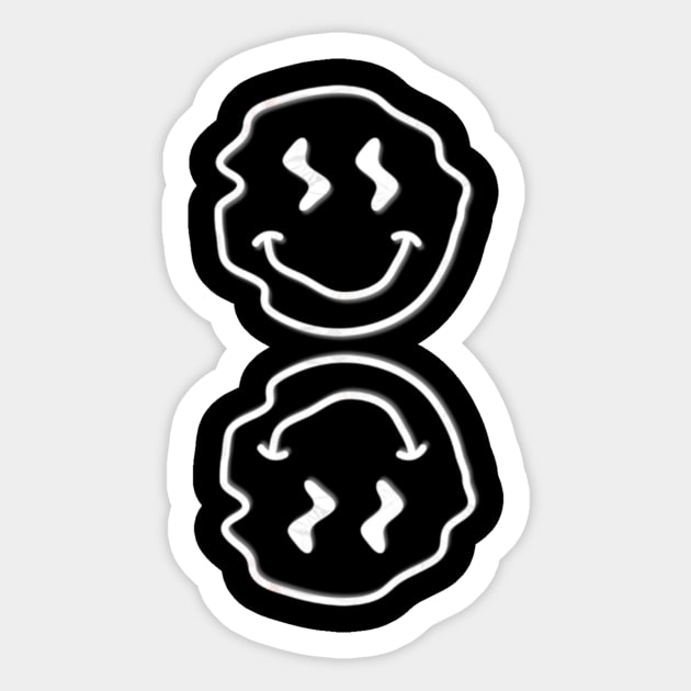 Upside down smiley face black and white deals